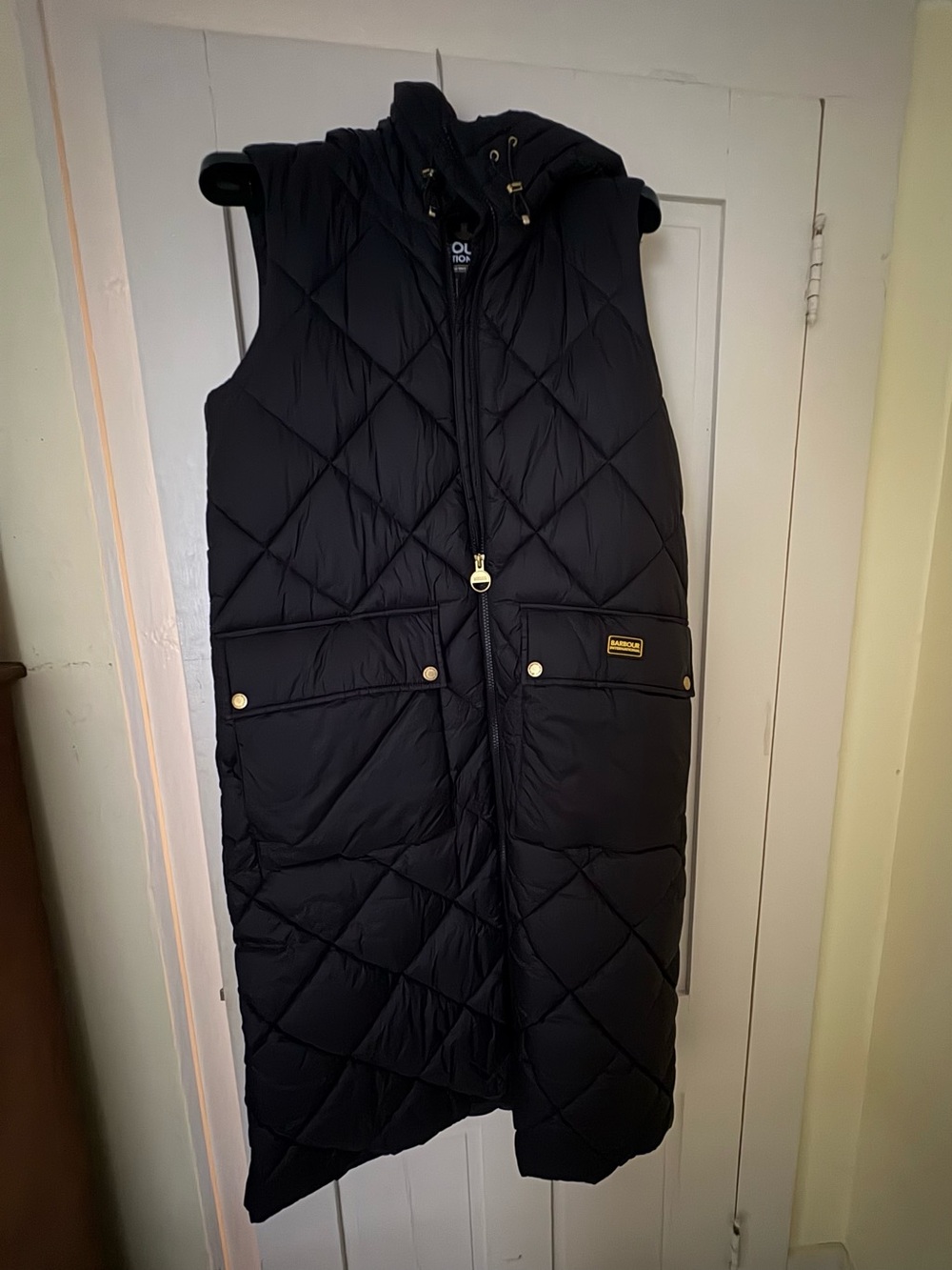 Barbour Black Long Quilted Vest - Picture 2 of 6
